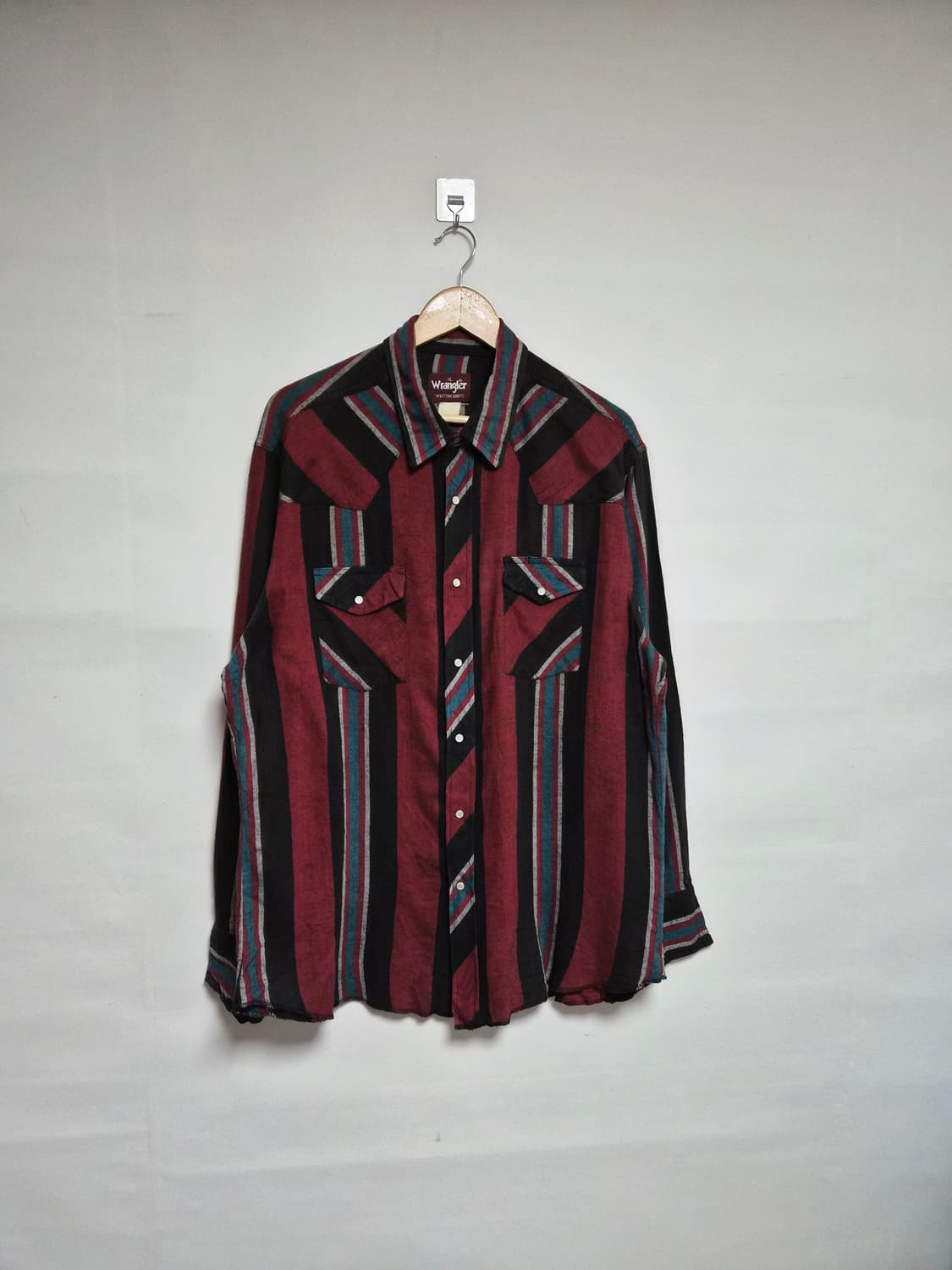 랭글러Wrangler 스트라이프 웨스턴 셔츠 XL사이즈 - S294 상품이미지1