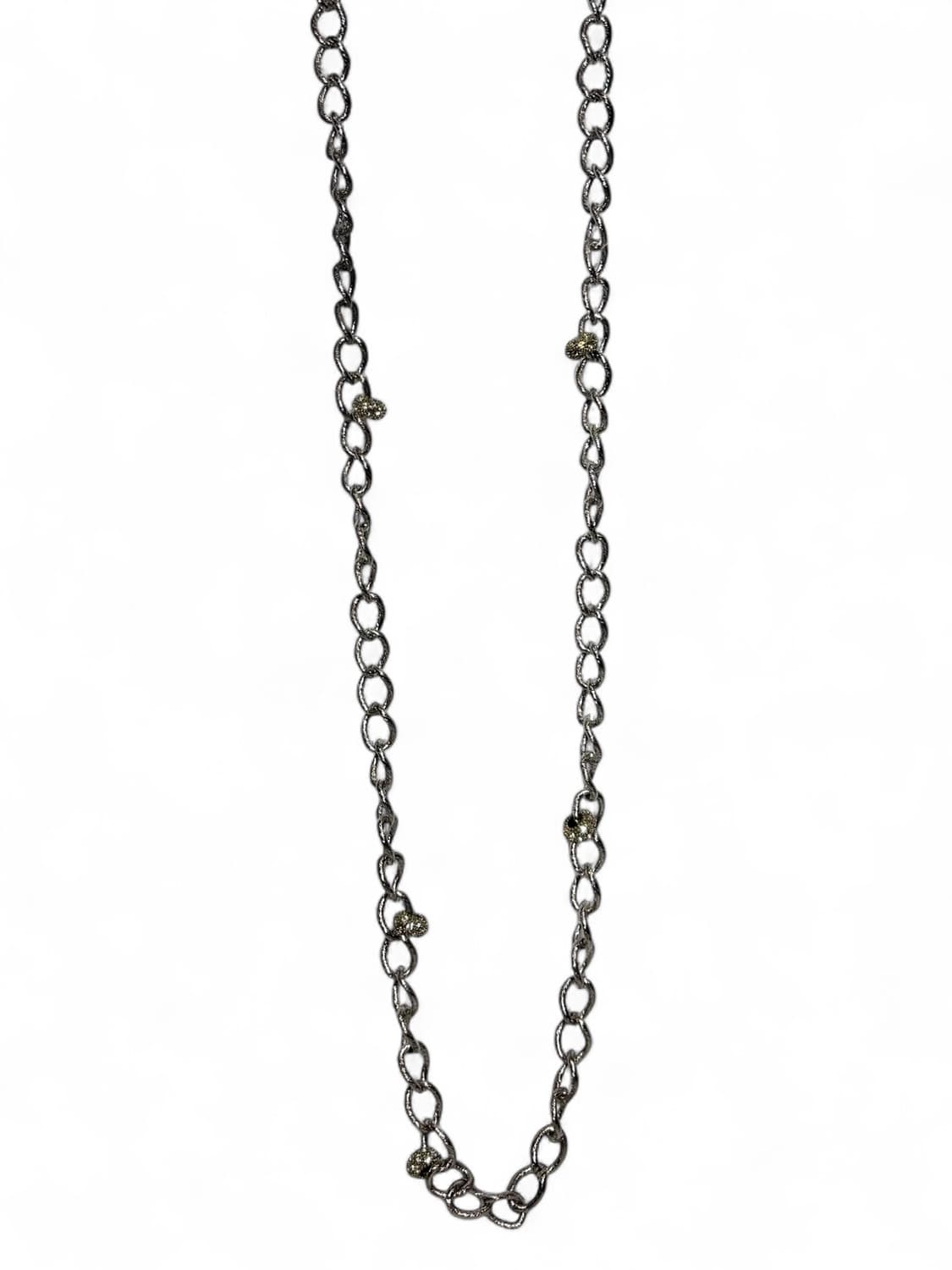 SILVER TONE LONG CHAIN NECKLACE 상품이미지2