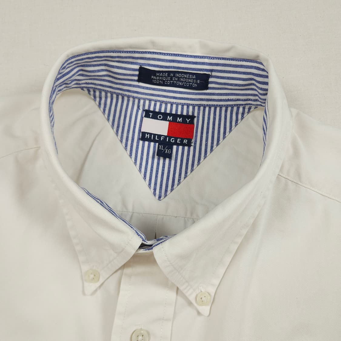 2XL(110) 타미 힐피거 화이트 헤비셔츠 상품이미지4