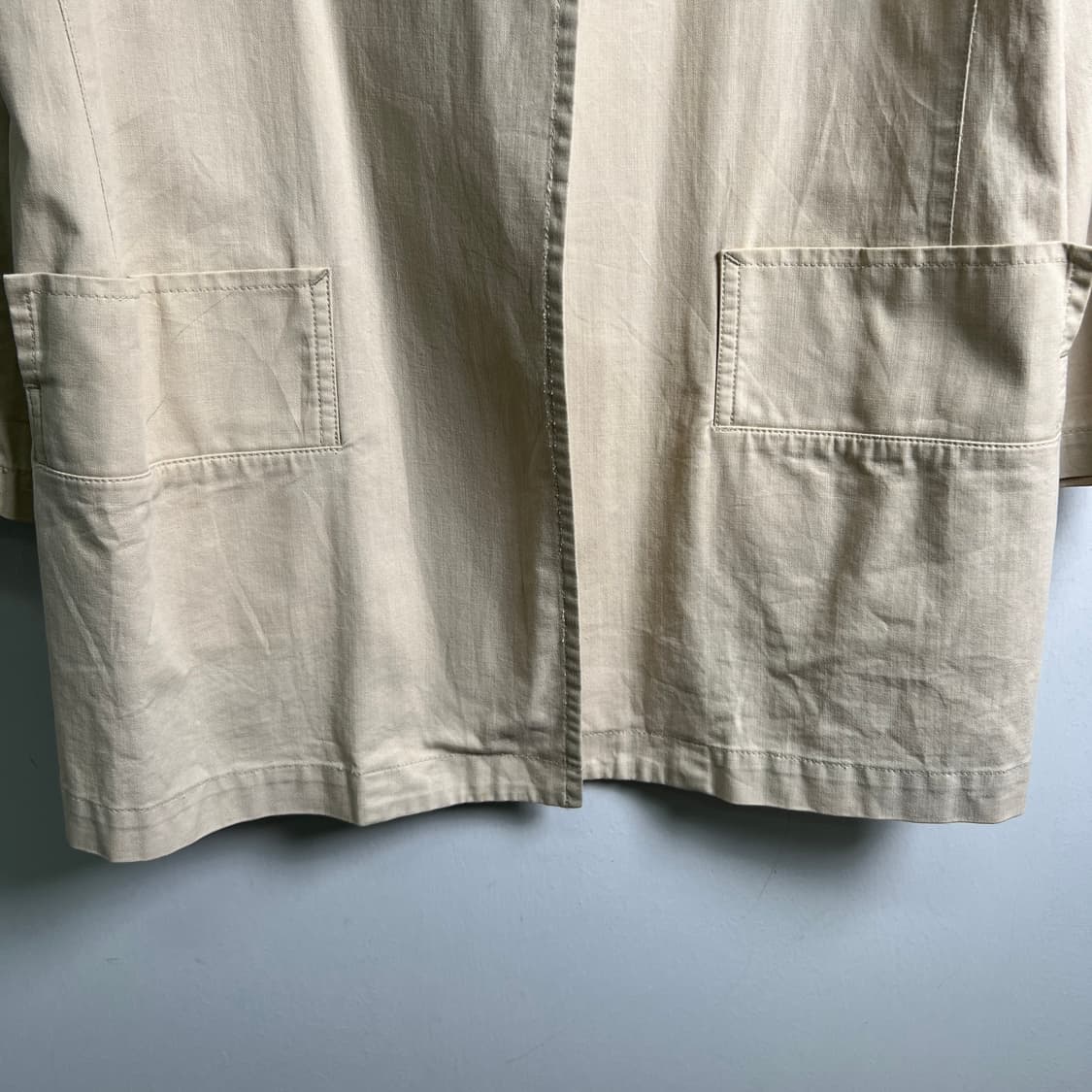 Y's 요지 야마모토 오픈 칼라 하프 코트  상품이미지5