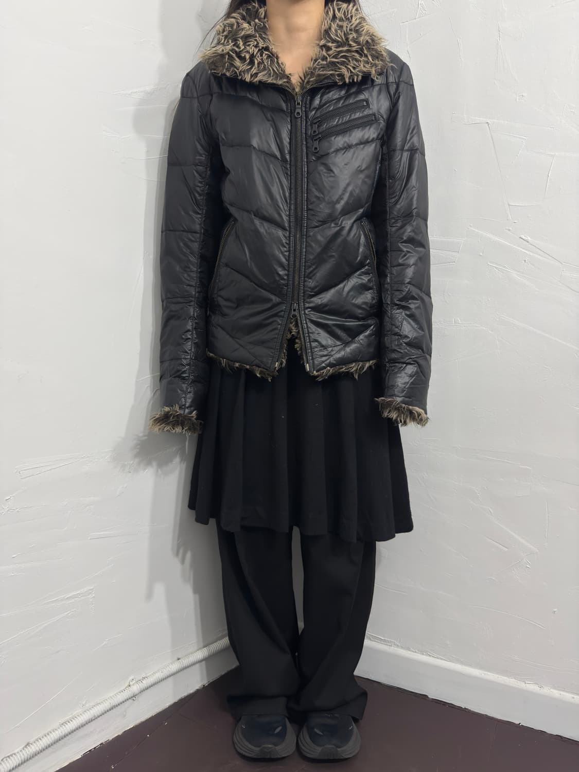 nicole club fur detail twoway padding 상품이미지3