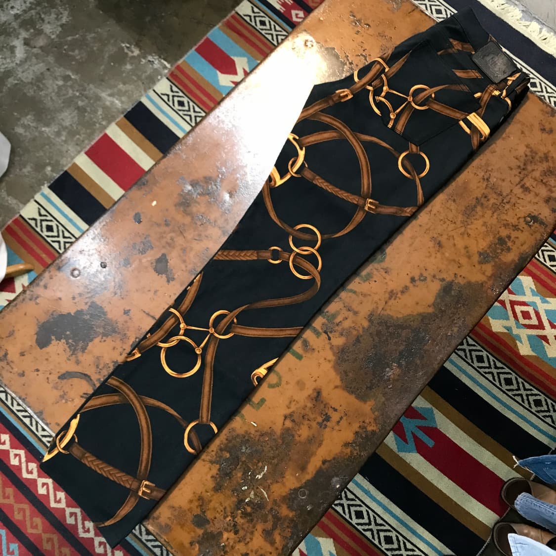 폴로랄프로렌 블랙 체인 프린팅 팬츠 허리 31 사이즈 상품이미지2