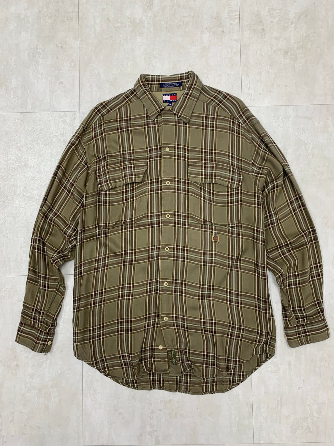 타미힐피거 체크브라운 셔츠 상품이미지1