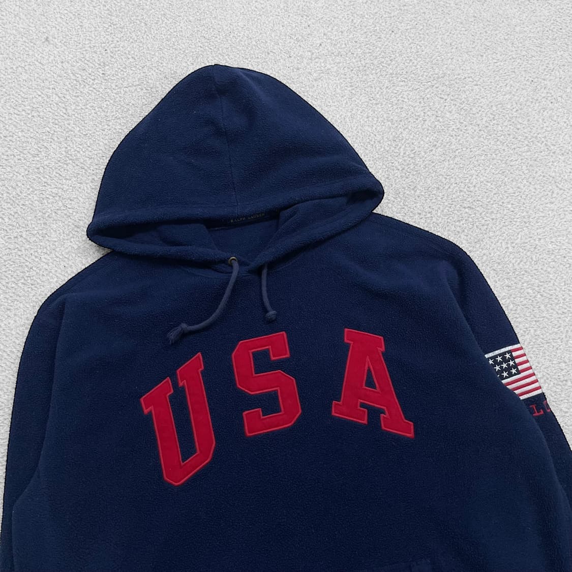 폴로 랄프로렌 USA 로고 플리스 후드티 네이비 상품이미지2