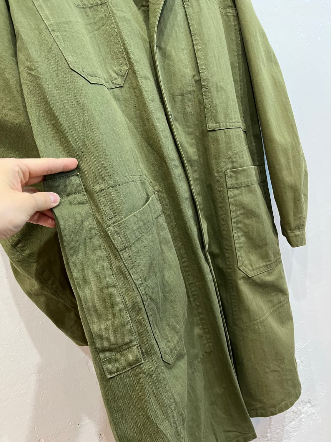 Back Number 헤링본 Washi Denim 밀리터리 코트  상품이미지7