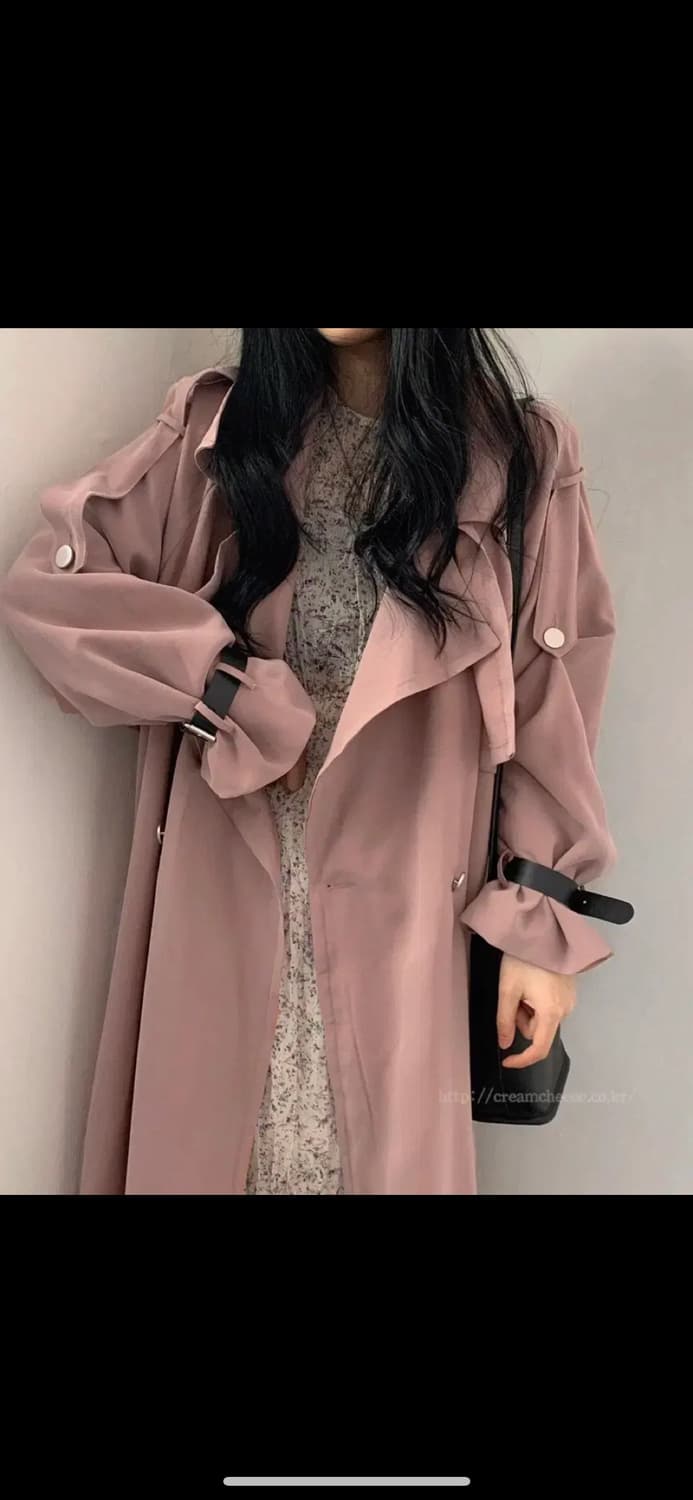 크림치즈마켓 트렌치코트 연핑크 상품이미지1