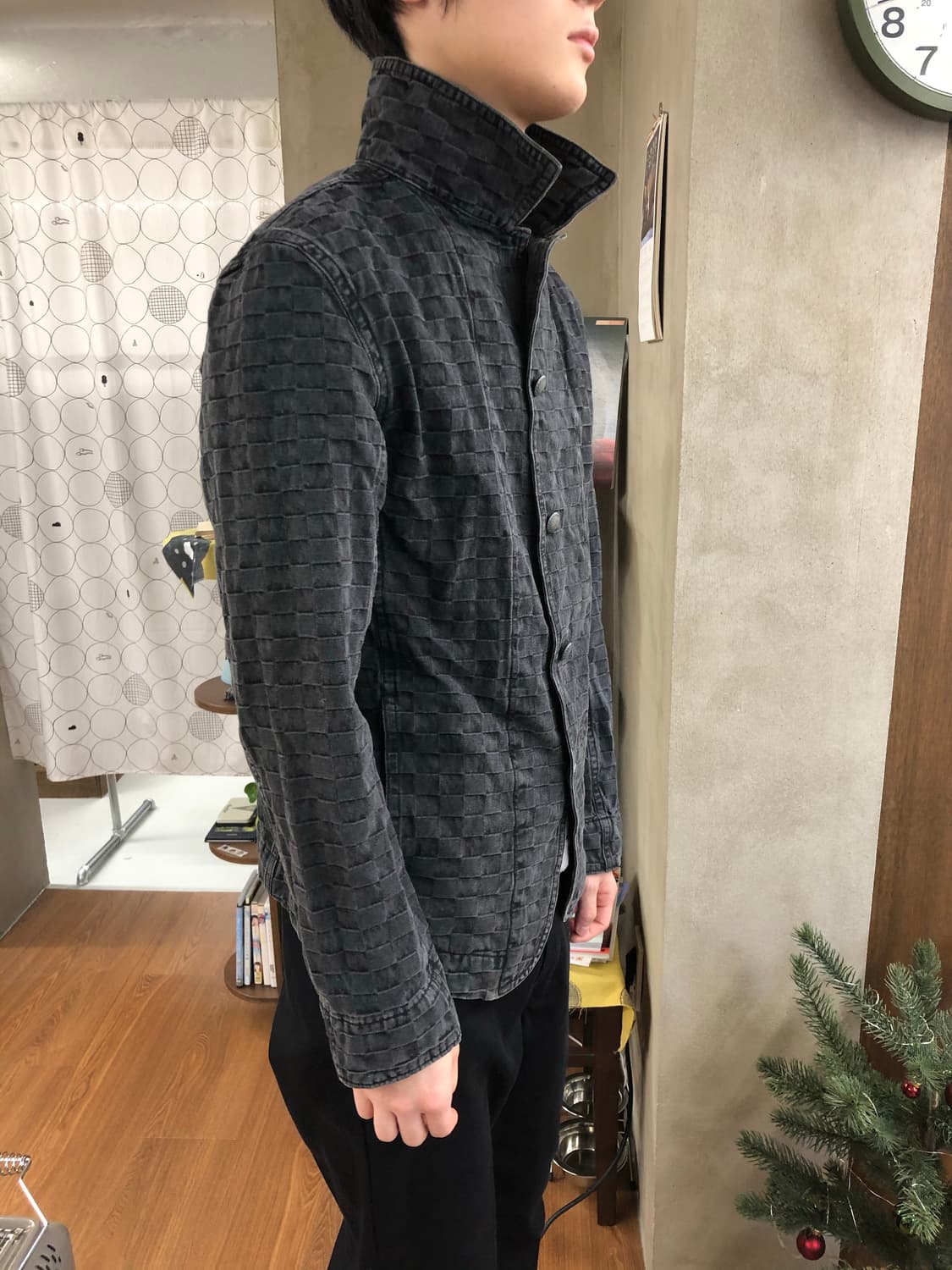 Issey miyake (plantation) 체크 데님 블레이저 상품이미지1