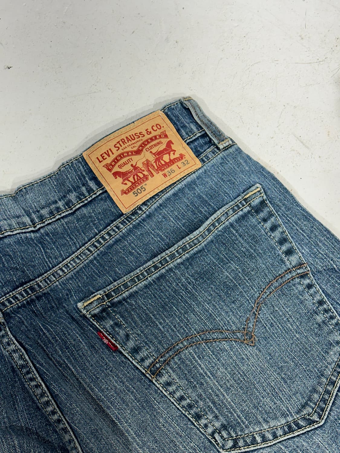 리바이스 505 연청 와이드 워싱 데님 팬츠 청바지 36 상품이미지6