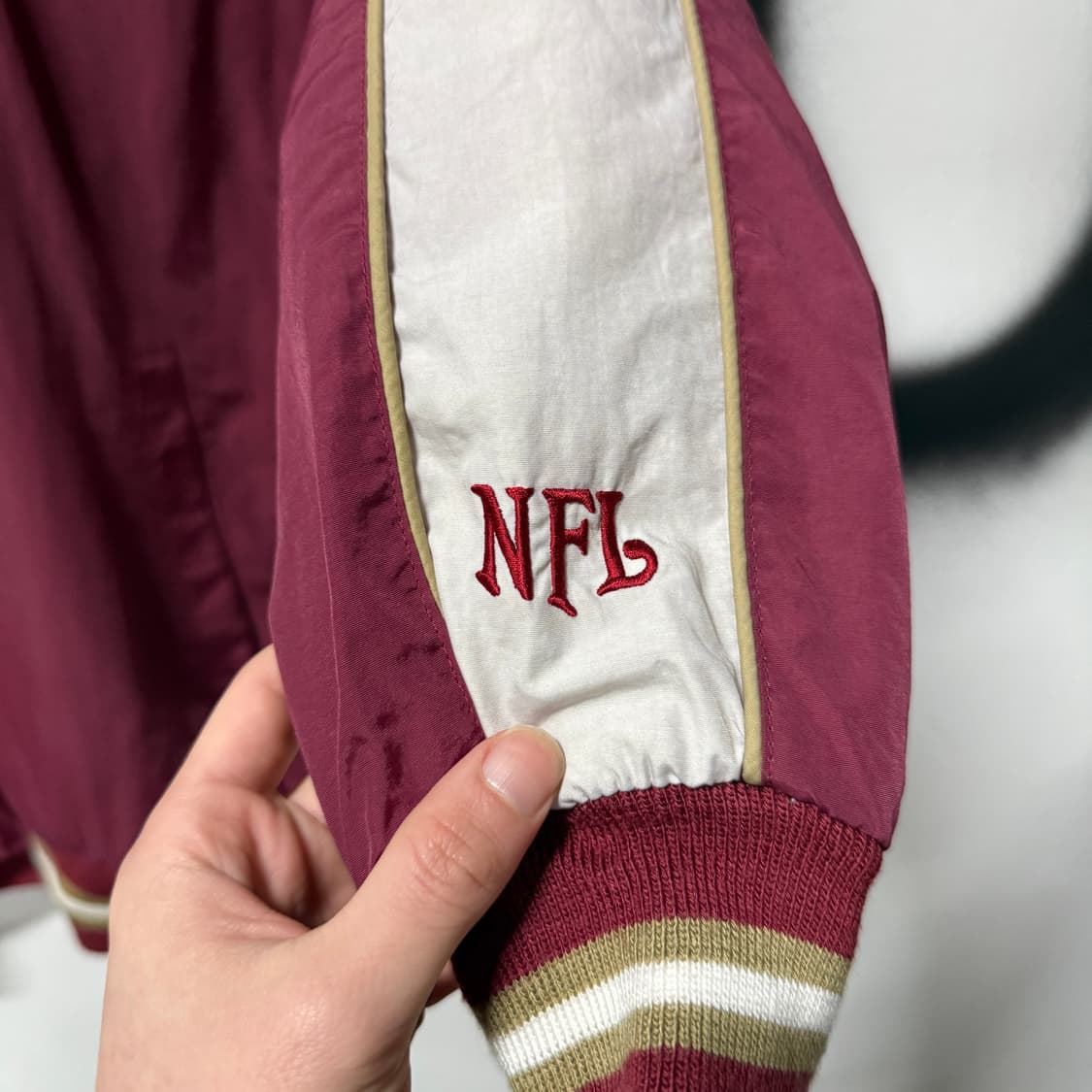 NFL 빅사이즈 샌프란시스코 49ers 올드스쿨 배색 집업 자켓 상품이미지5