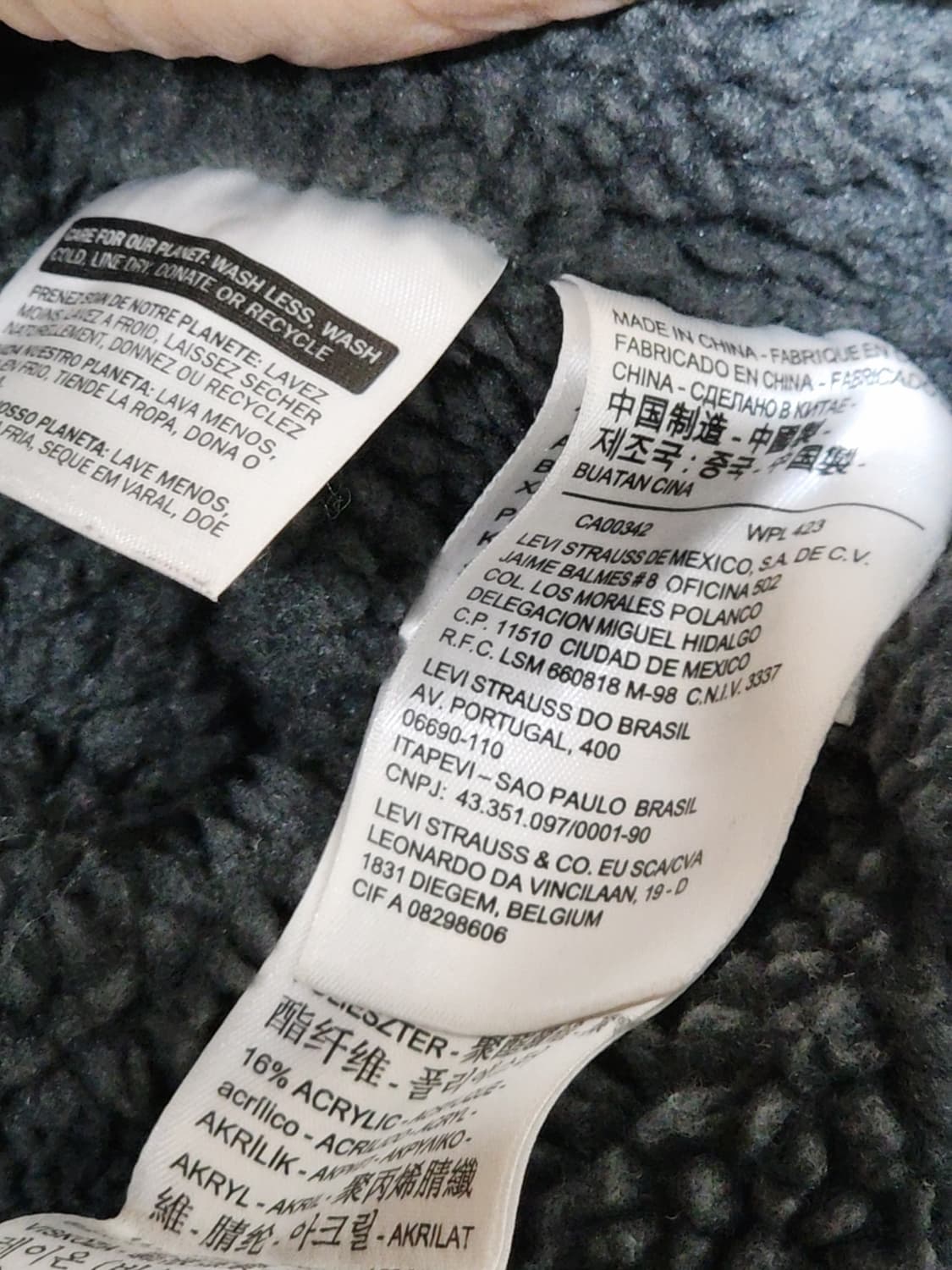 (XL) 리바이스 양털 청자켓 블랙 데님자켓 레드탭 빈티지  상품이미지5