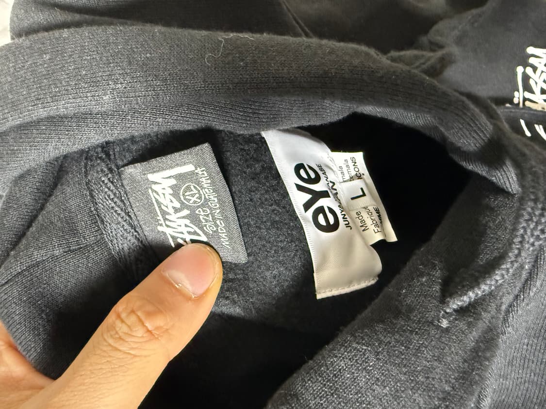 (L) 스투시 꼼데가르송 후드 베스트 블랙 상품이미지3