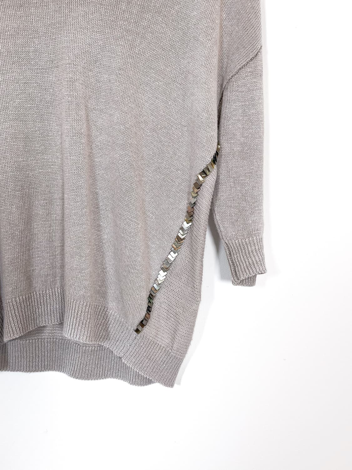 빈티지 비즈 브이넥 린넨 니트 상품이미지9