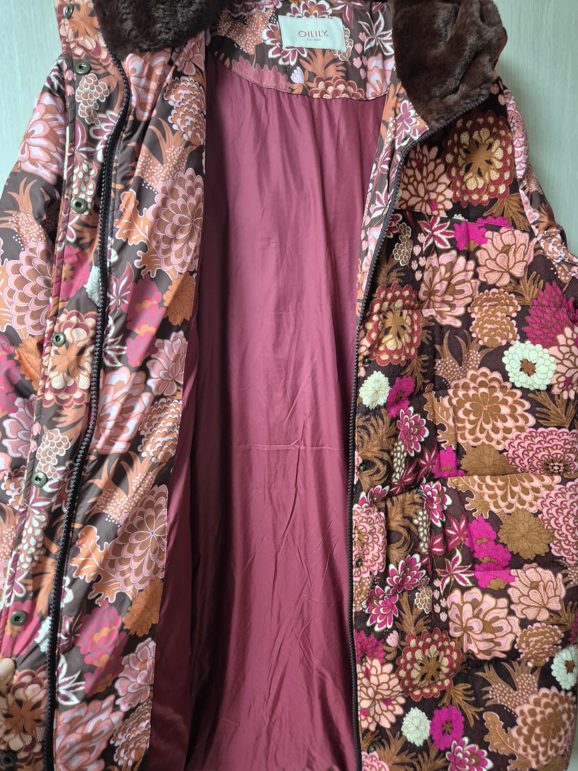 오일릴리 플라워 덕다운 패딩 코트 롱패딩 42 상품이미지3