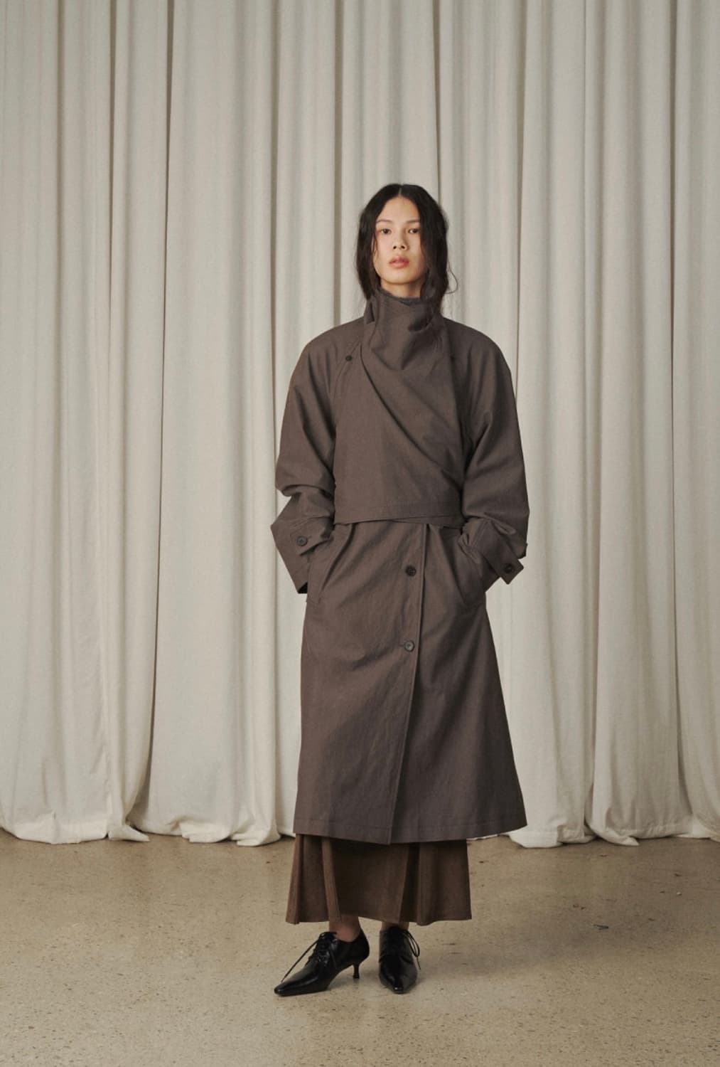 [새상품] 베르소 드레이프 트렌치 코트 상품이미지5