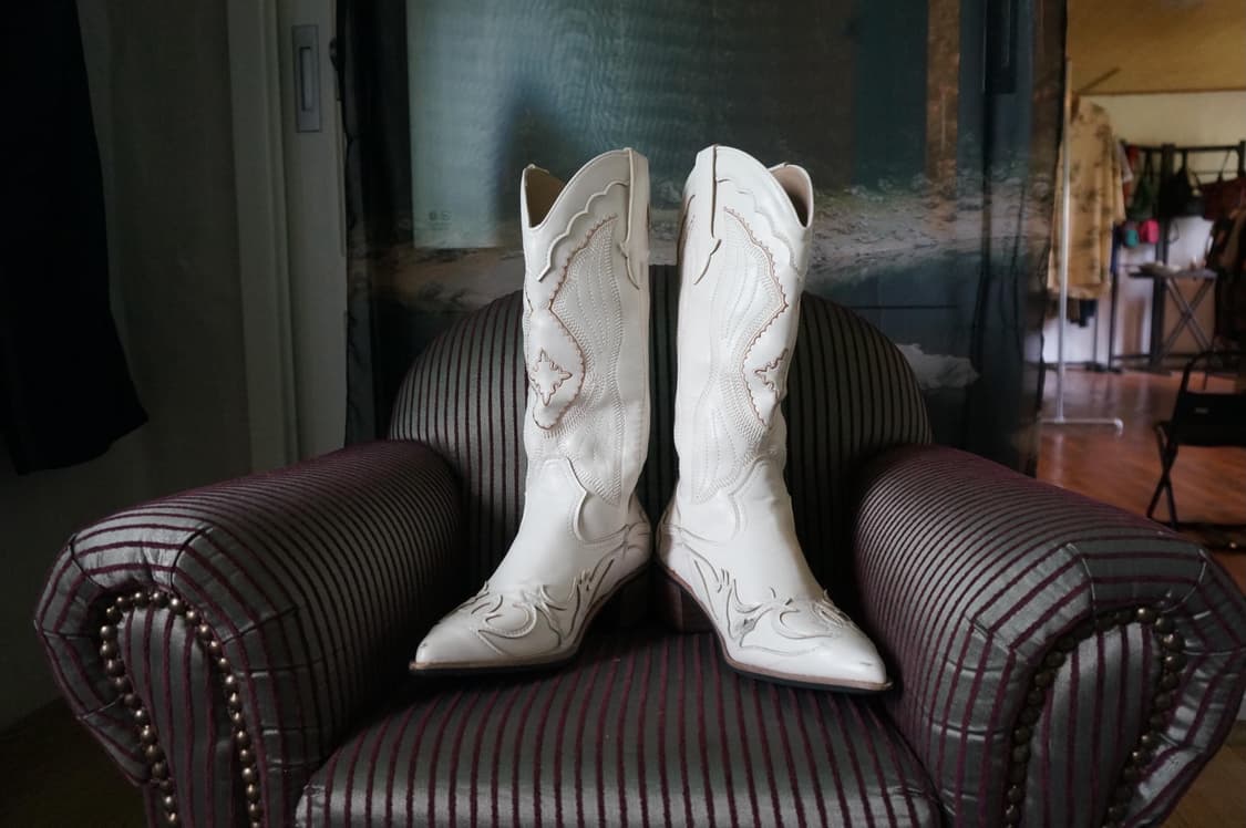 White Leather Western Boots 상품이미지3