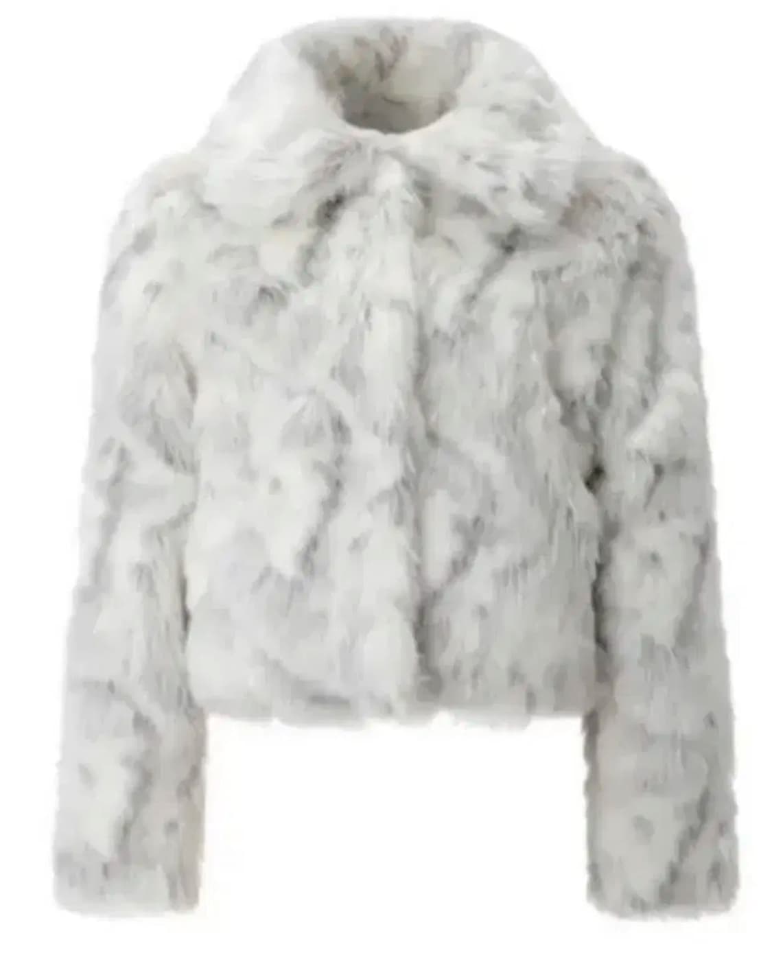 쓰리타임즈 머랭 퍼 자켓 아이보리 상품이미지1