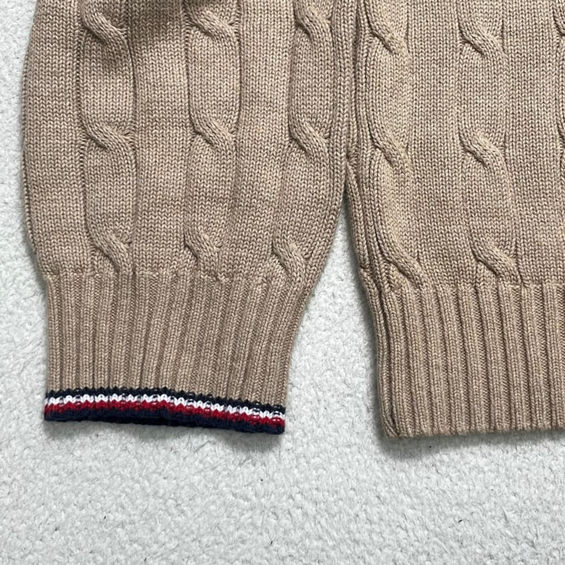 TOMMY HILFIGER 베이지 꽈배기 니트 M 상품이미지3