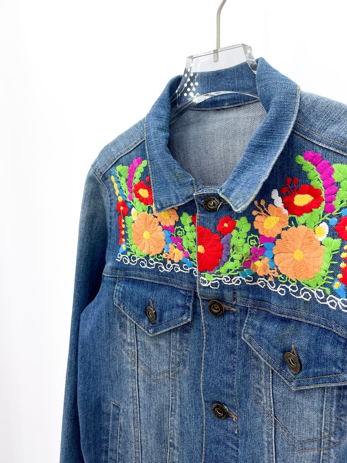 빈티지 플라워 자수 데님 자켓 상품이미지4