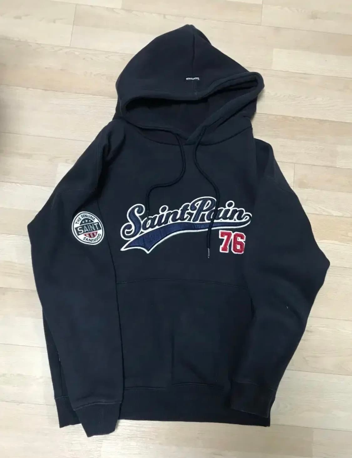 세인트페인 SP 팀 로고 후드 네이비 상품이미지1