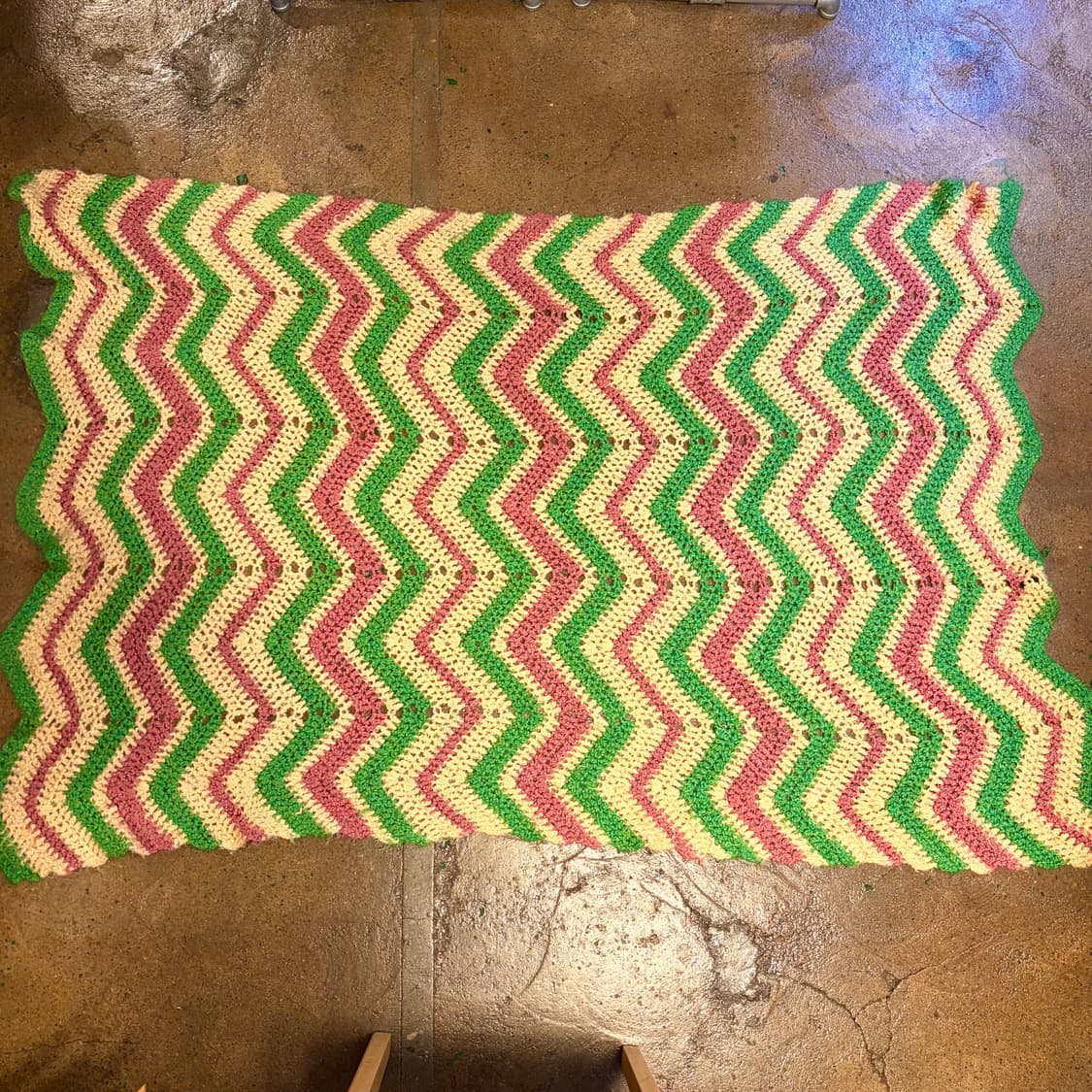 90s USA 니트 카페트 물결 러그 매트 상품이미지1