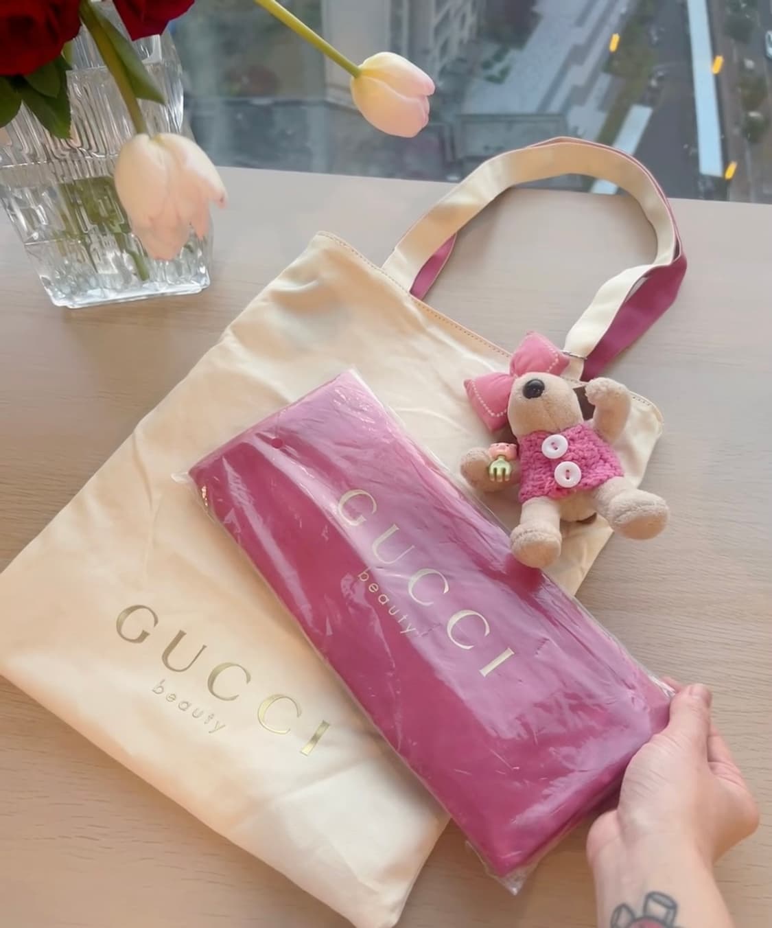 구찌 뷰티 캔버스 양면 에코백  상품이미지1