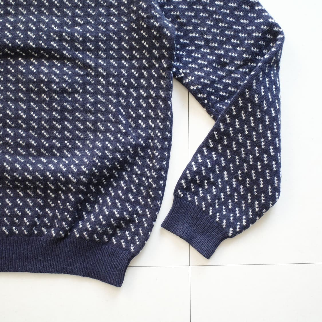 90s 엘엘빈 버드아이 램스울 니트 (M) 상품이미지8