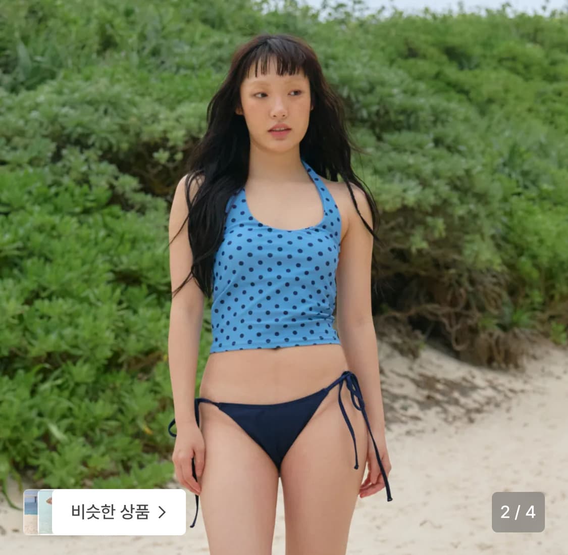 핀카 베이직 홀터 비키니 Set 4COLORS 블루도트 상품이미지1