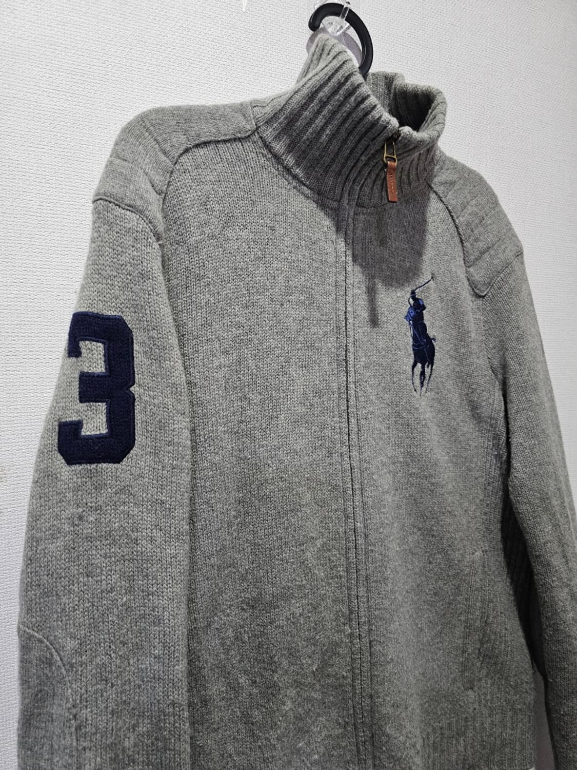 폴로 POLO 빅포니 그레이 집업 니트 집업 95/M 상품이미지2