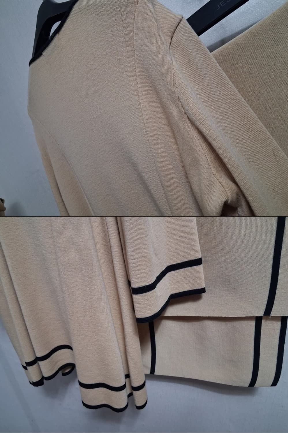 일본구제  PRIVATE MENU 옐로우 고급순모니트원피스 머플러세트66 상품이미지8