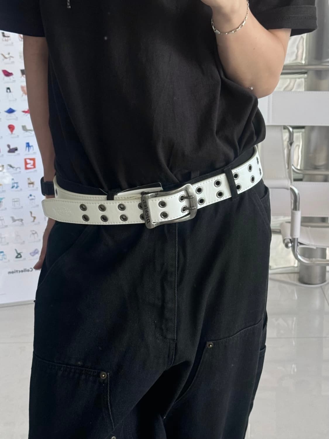 [새상품] 디키즈(Dickies) 로고 더블아일렛 GI 웨빙 벨트 블랙 상품이미지7