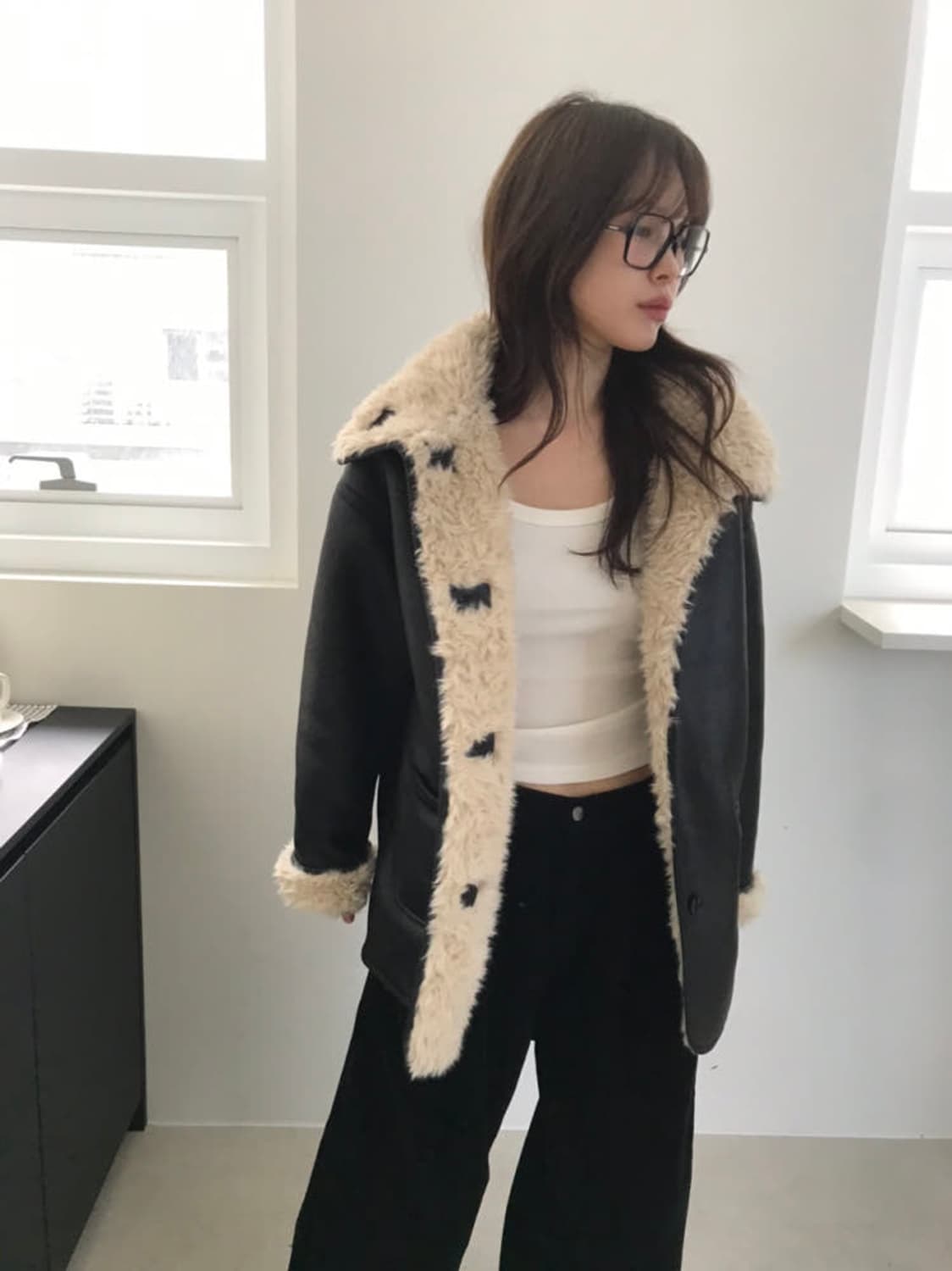 리버시블 퍼자켓 가죽자켓 퍼 무스탕 상품이미지6