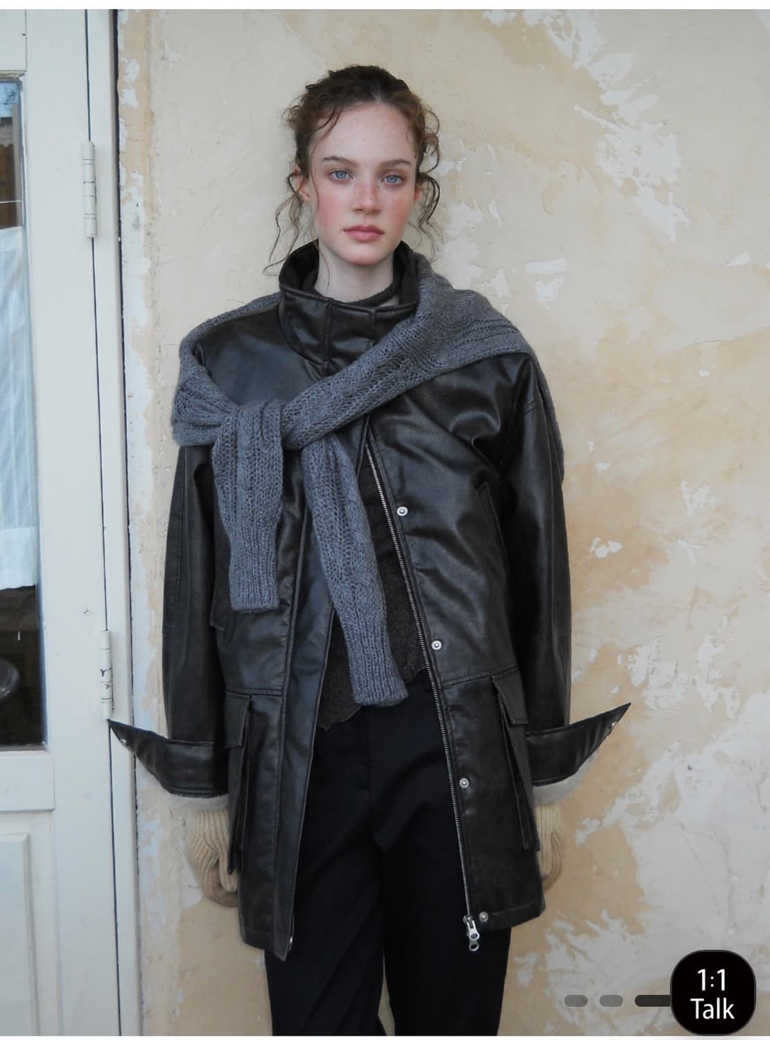 에트몽 Faux Leather Fur Coat 상품이미지3