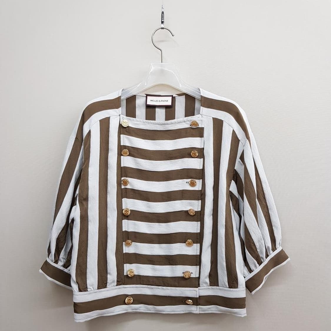 모조에스핀 2022 더블버튼 스트라이프 루즈핏 자켓 55사이즈 상품이미지2