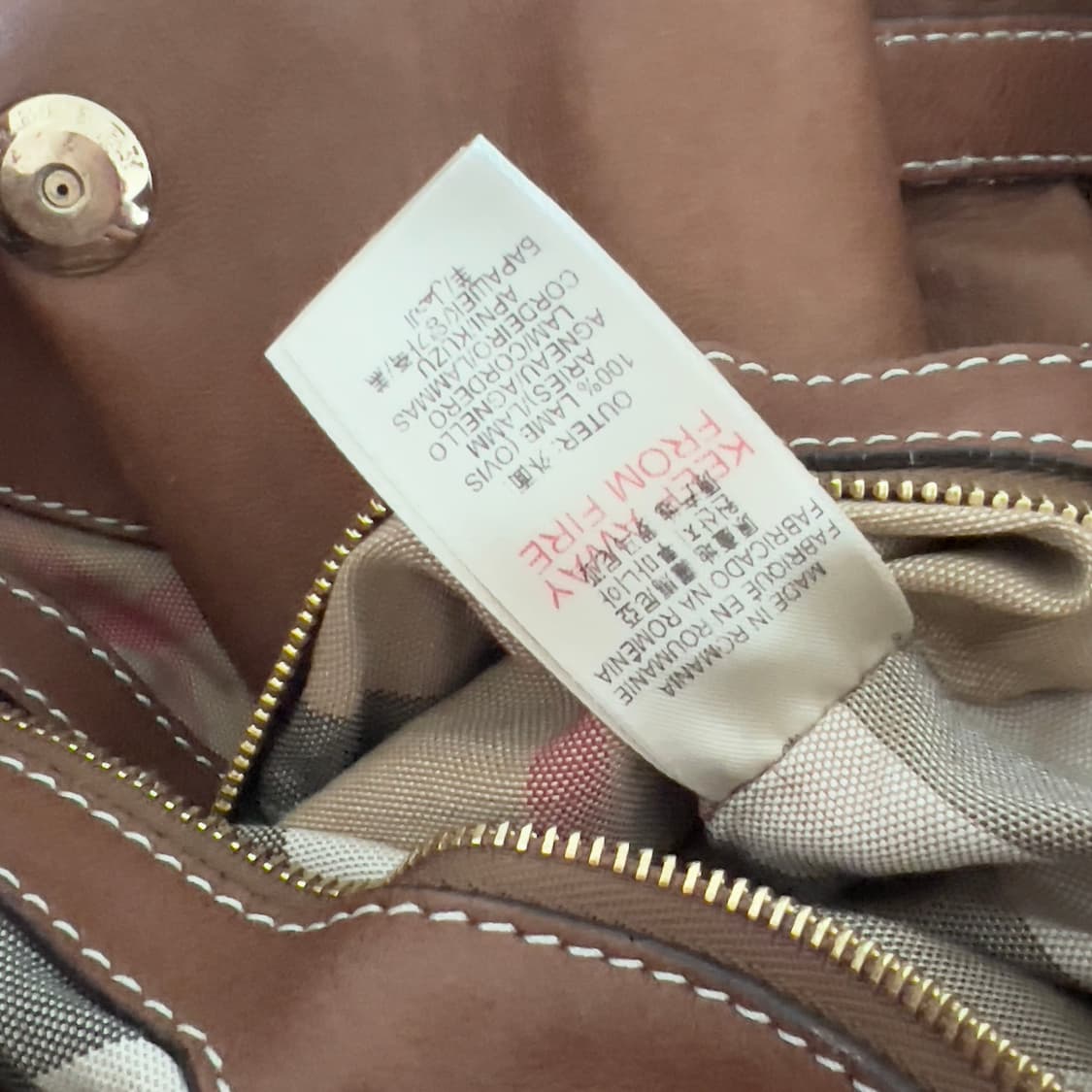 Burberry 버버리 tan lambskin granville 토트백 상품이미지4