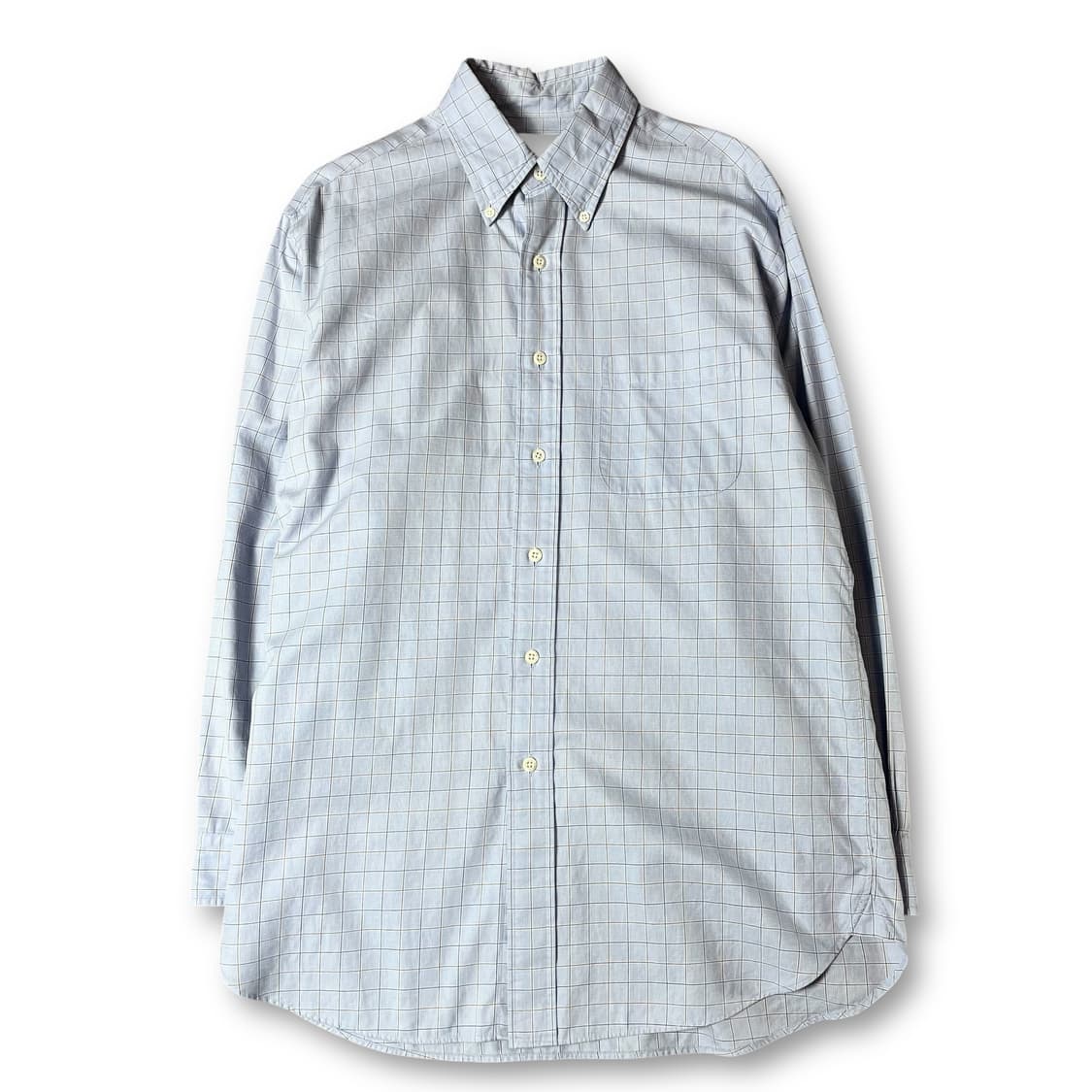 브룩스브라더스 스카이블루 체크 패턴 원포켓 긴팔 셔츠 M  상품이미지1