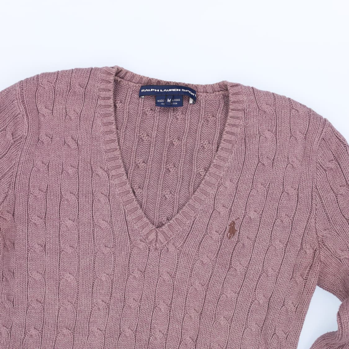 M 폴로 랄프로렌 브이넥 케이블 니트 4201 상품이미지3