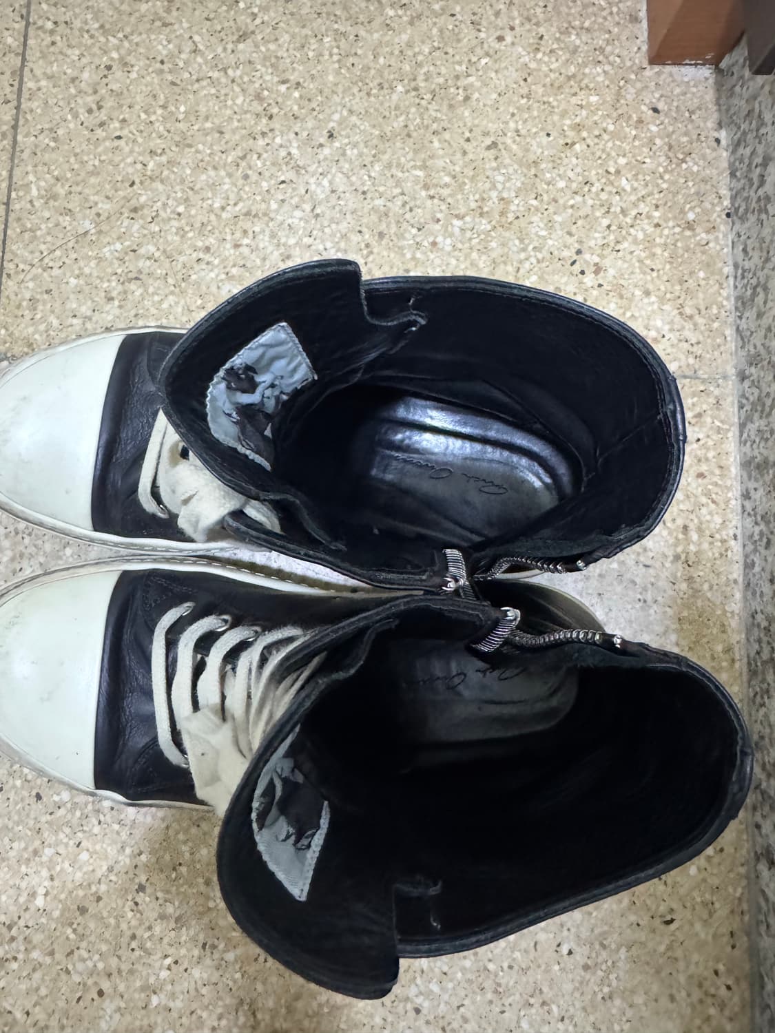 릭오웬스 라몬즈 하이 레더 블랙 상품이미지3