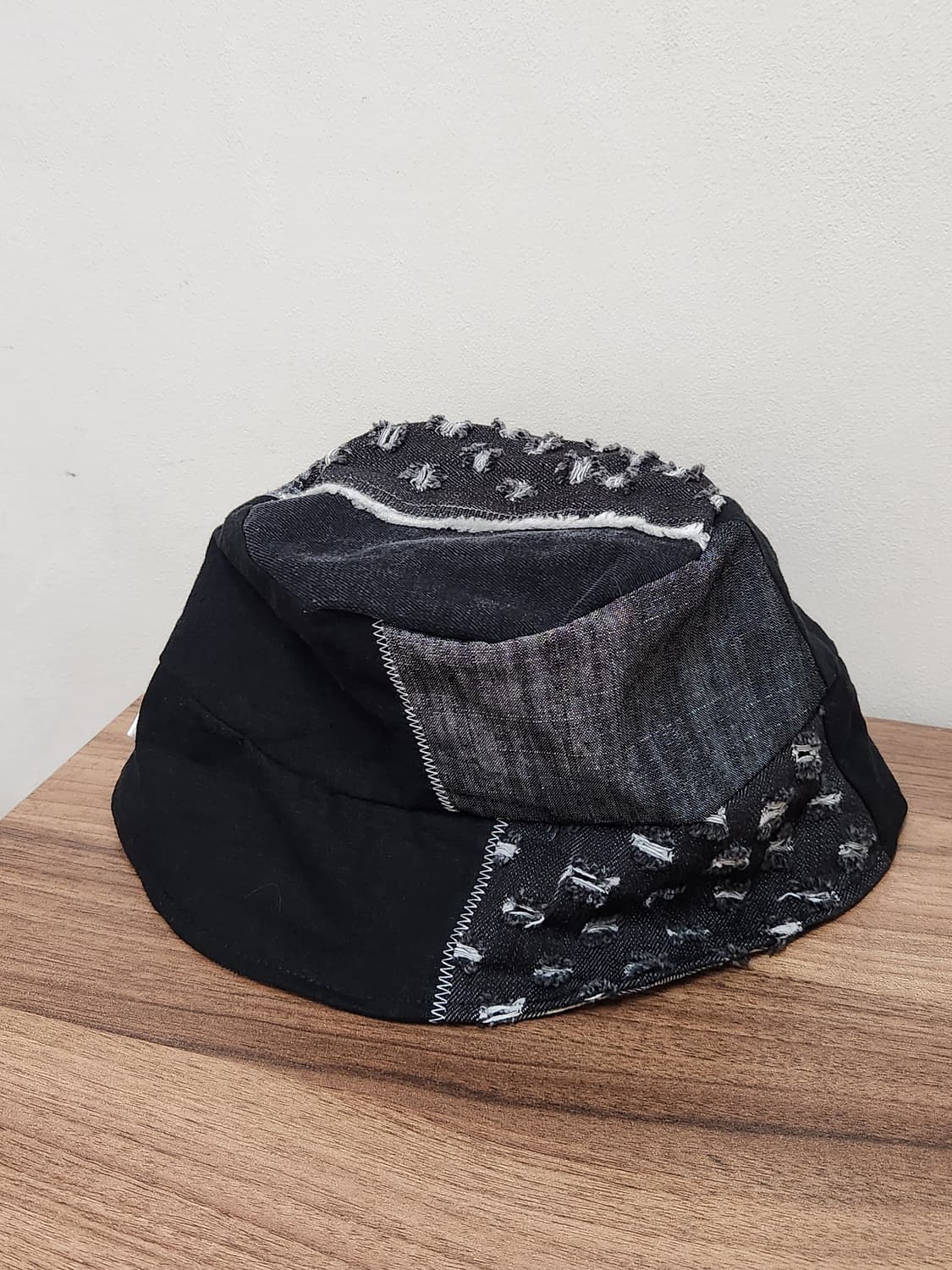 (no.5) 리버시블 패치워크 벙거지 버킷햇 Black Mix 상품이미지2