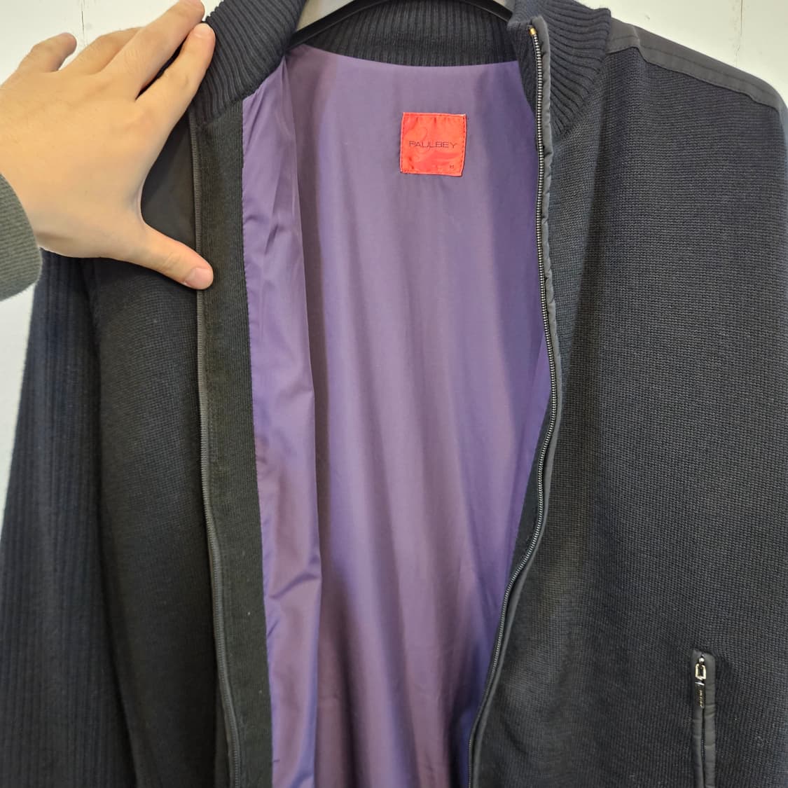 95(M)/ 실측(100)폴베이 니트 집업 자켓 상품이미지4