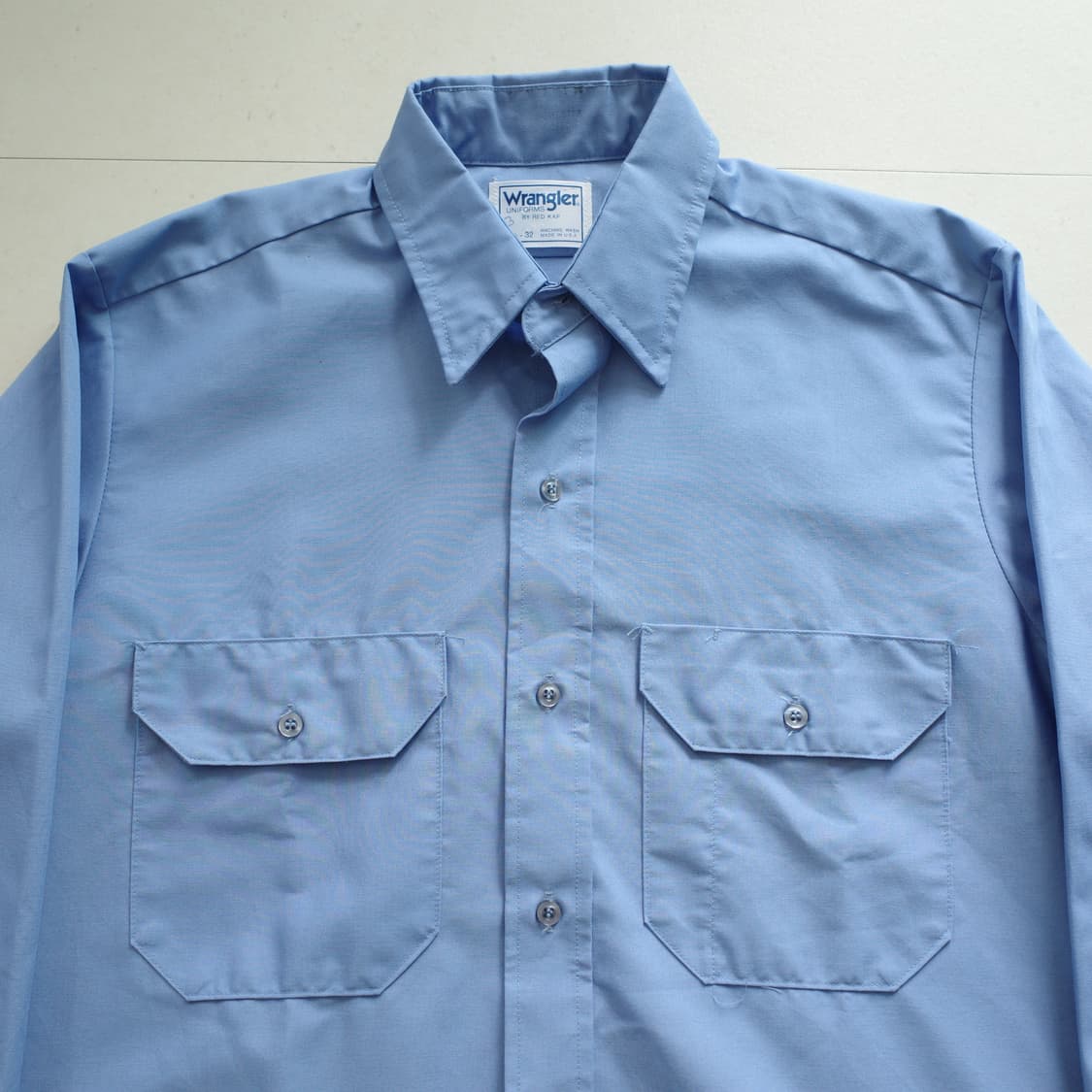 90s 랭글러 레드캡 MADE IN USA 워크셔츠 블루 100 상품이미지2