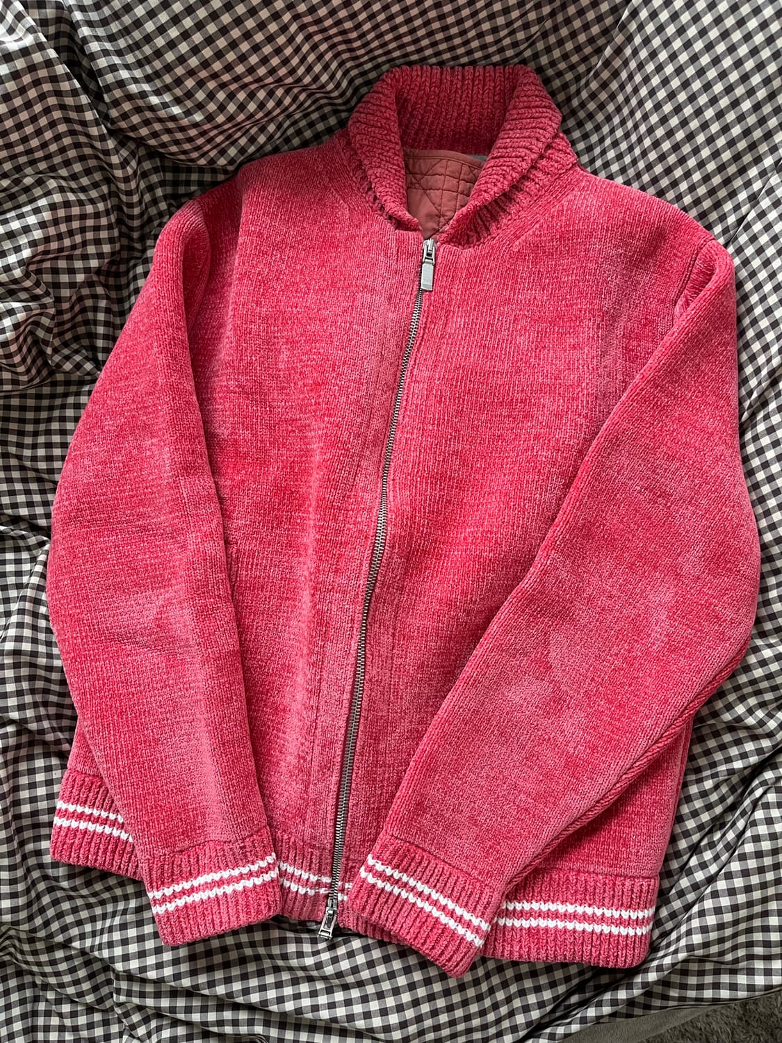 [하루만 이가격] 디올 x 스톤 아일랜드 울블렌드 니트 블루종 자켓 레드 상품이미지2