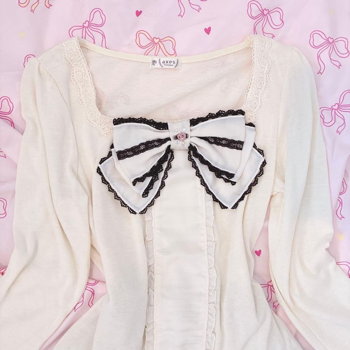 엑시즈팜 빅 리본 긴팔 라떼갸루 히메갸루 달천깔 히메카지 상품이미지2