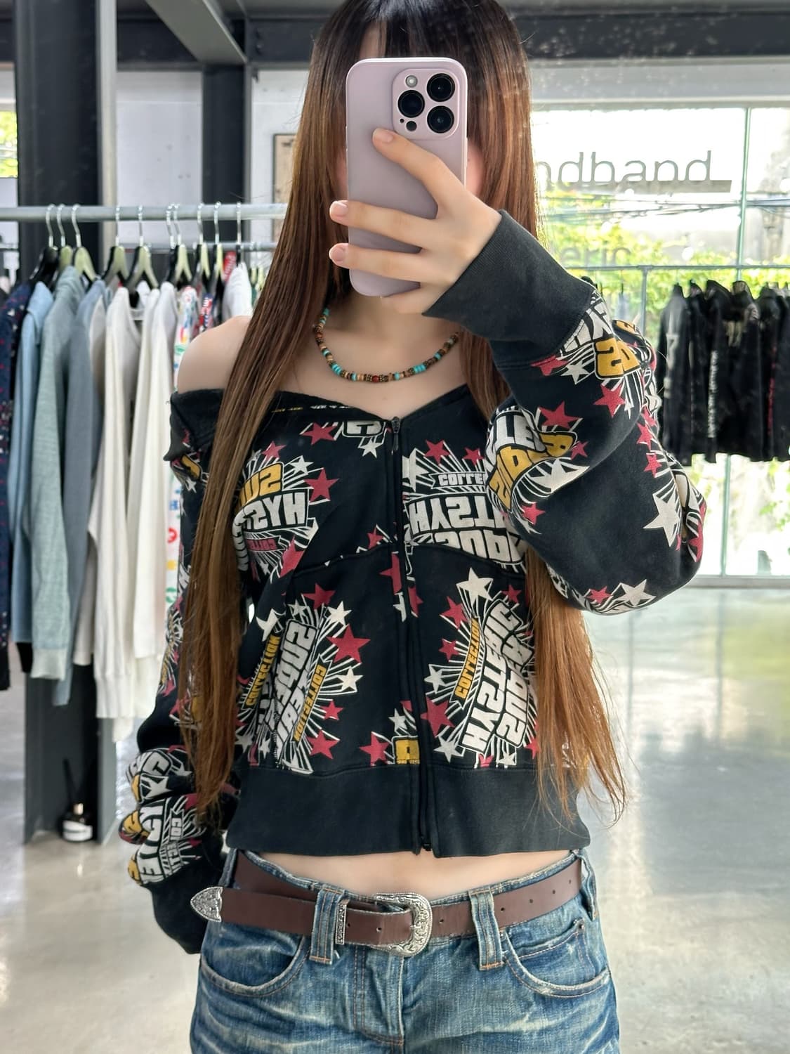 히스테릭글래머 90s슈퍼히스테릭 패치워크 후드티셔츠 상품이미지1