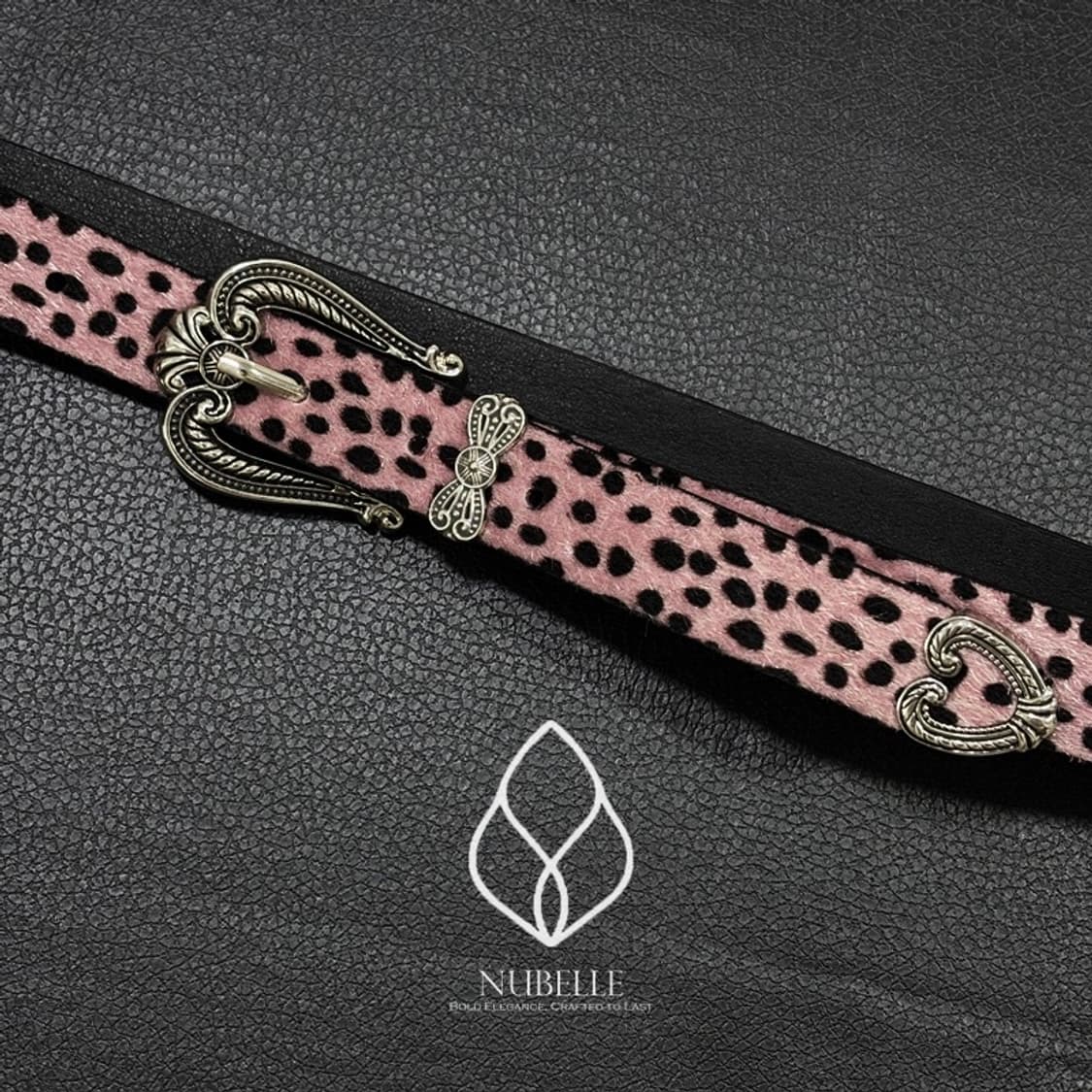 🌗 Leopard western belt / 호피 송치털 웨스턴 벨트 상품이미지1