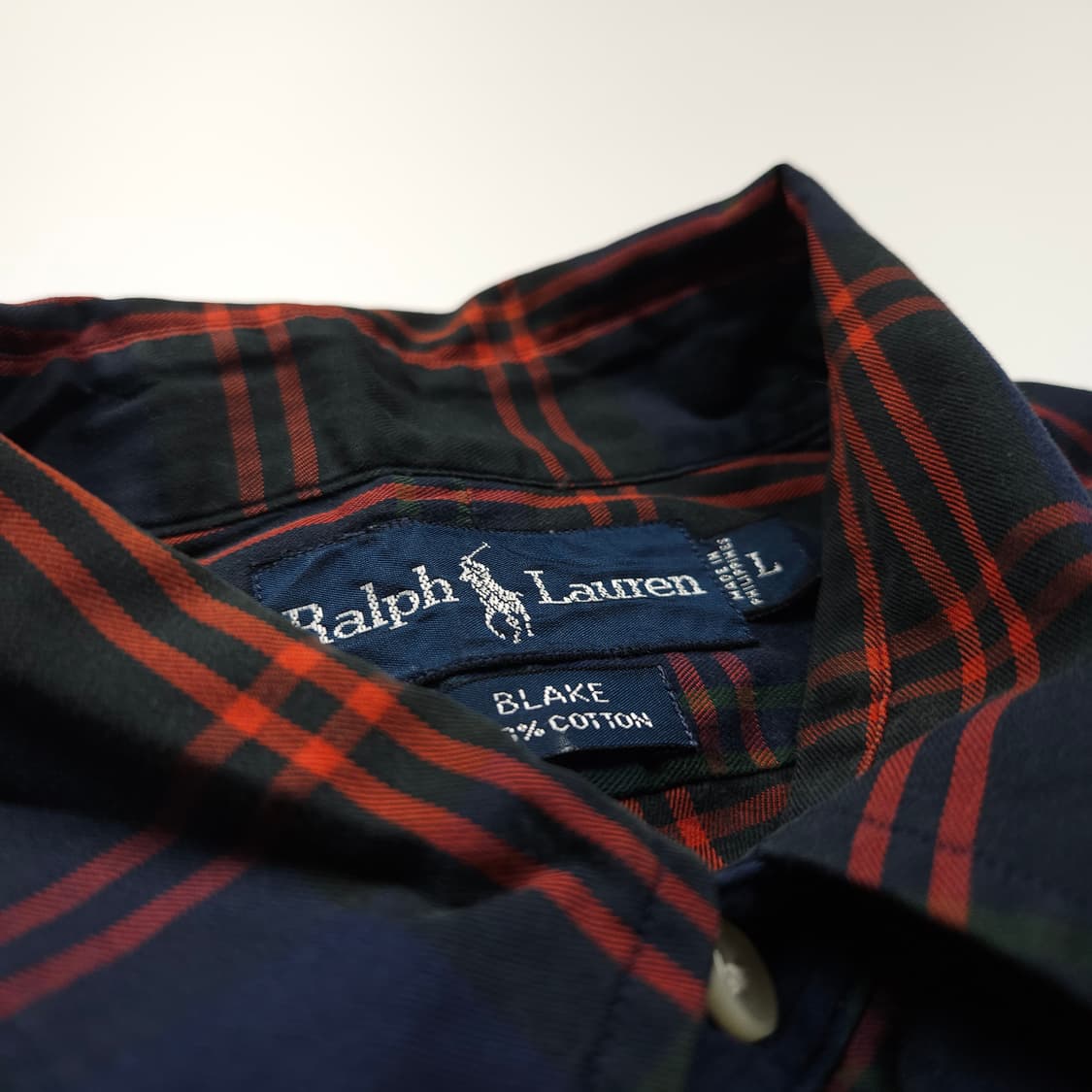 폴로 랄프로렌 포니 로고 블레이크 체크 셔츠 (XL) 상품이미지5