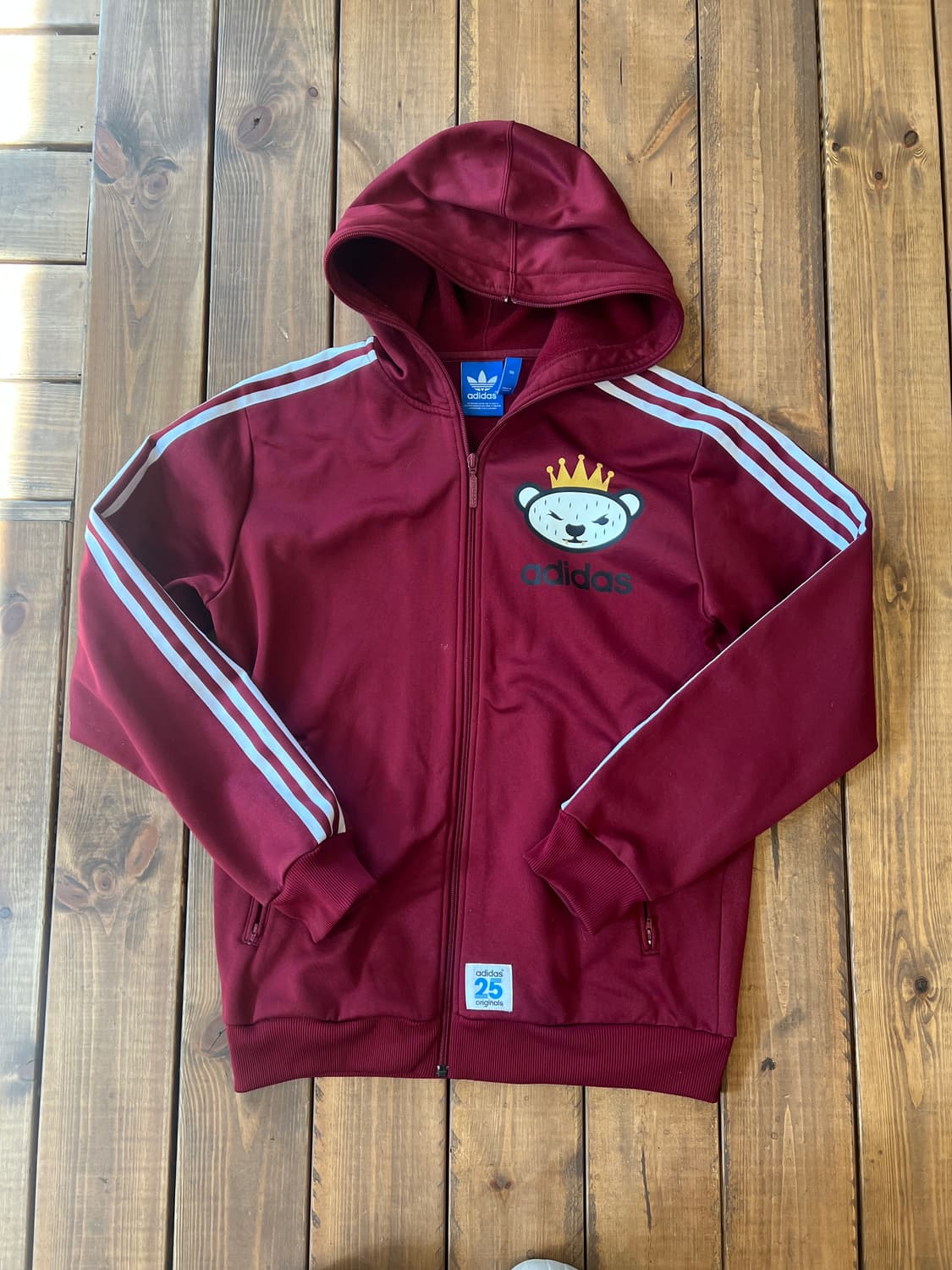 아디다스 버건디 베어 로고 후드 져지 상품이미지6