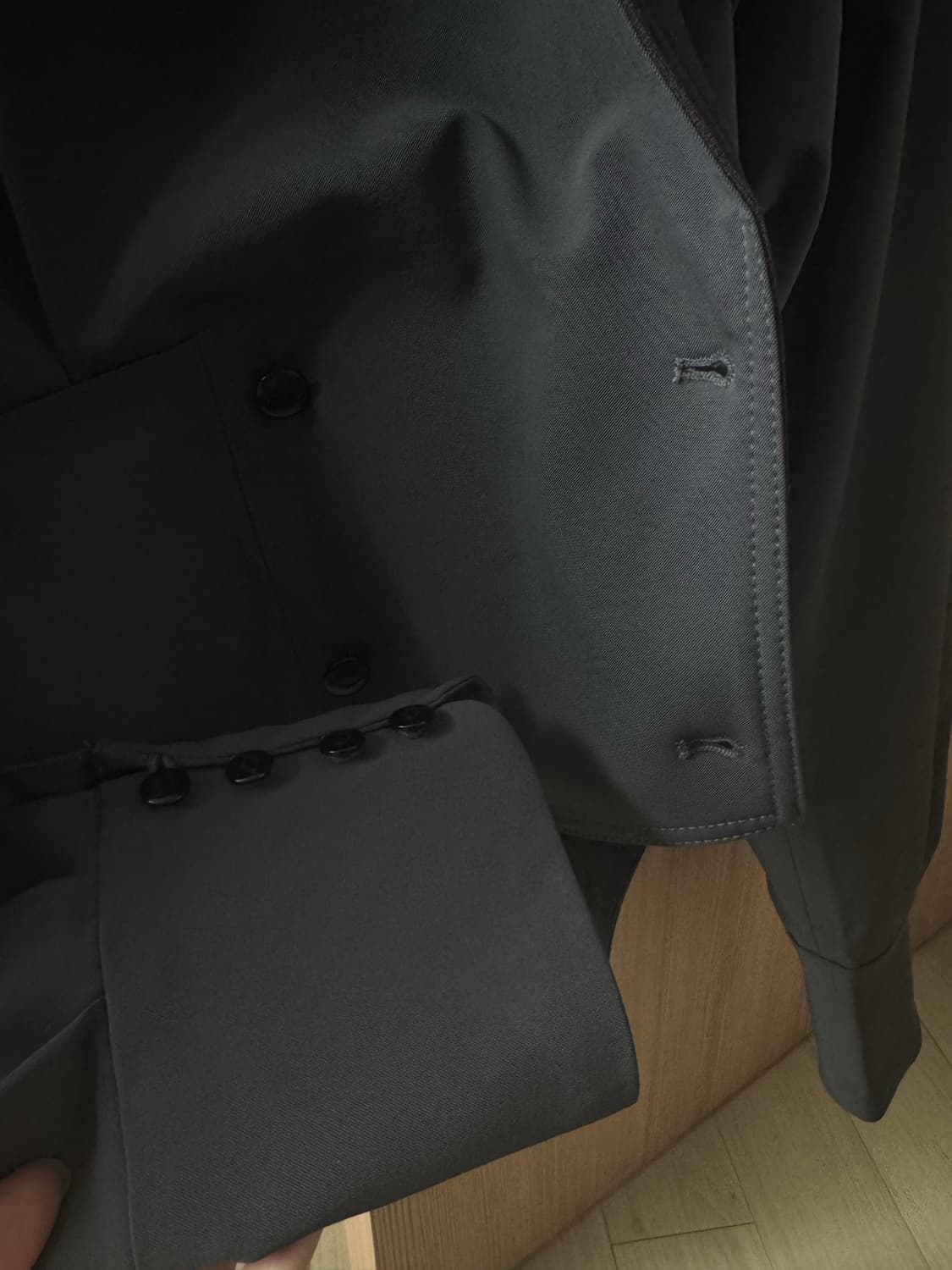 미스치프 케이프 후드 자켓 카키 다크 퍼플 상품이미지3