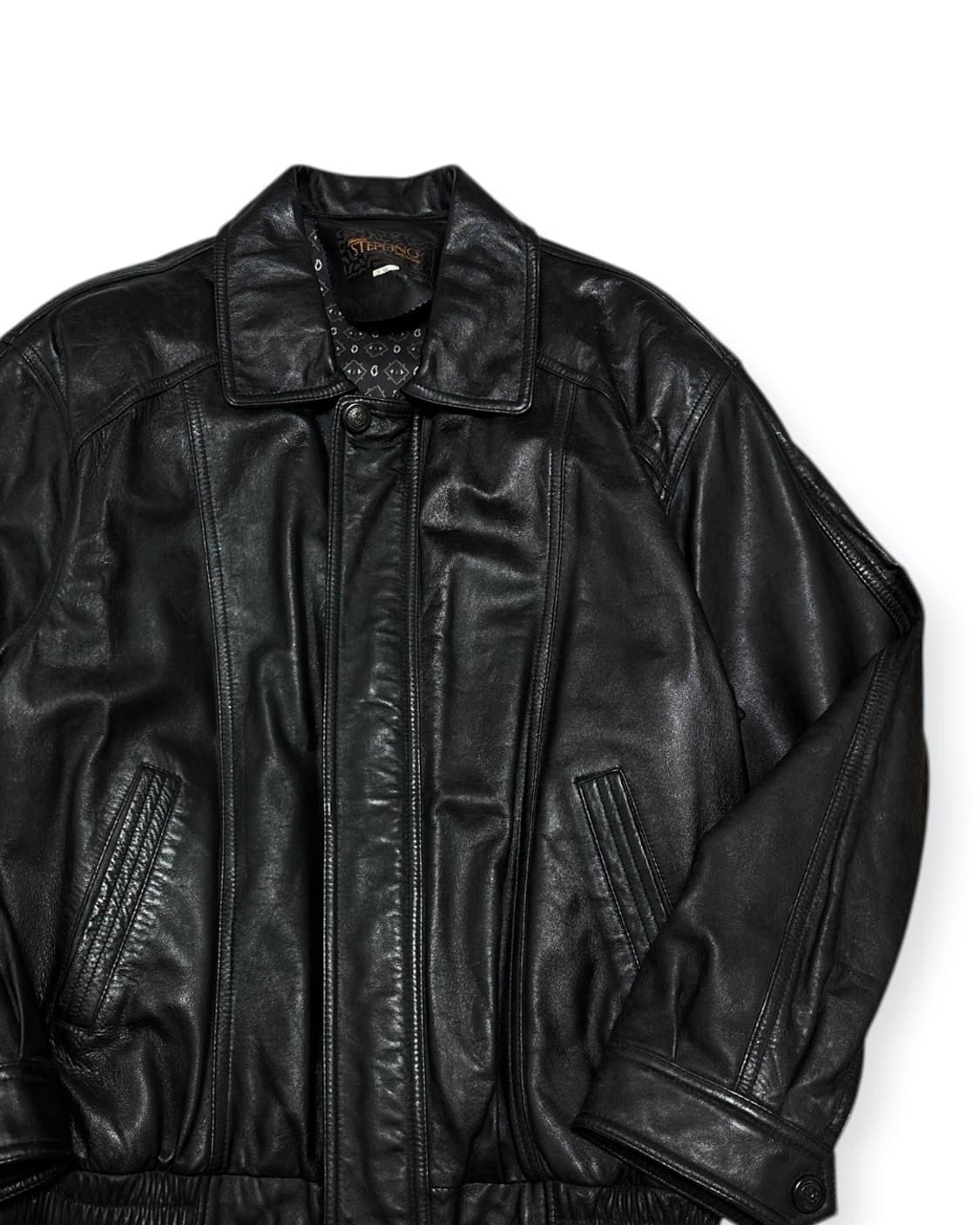 빈티지 블랙 양가죽 봄버 블루종 자켓 상품이미지2