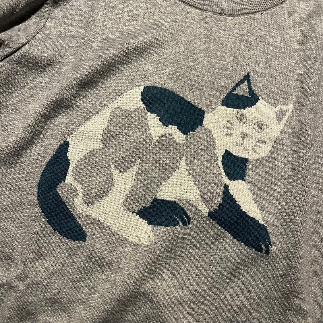 Japanese Vintage 고양이 자카드 니트 LL 상품이미지2