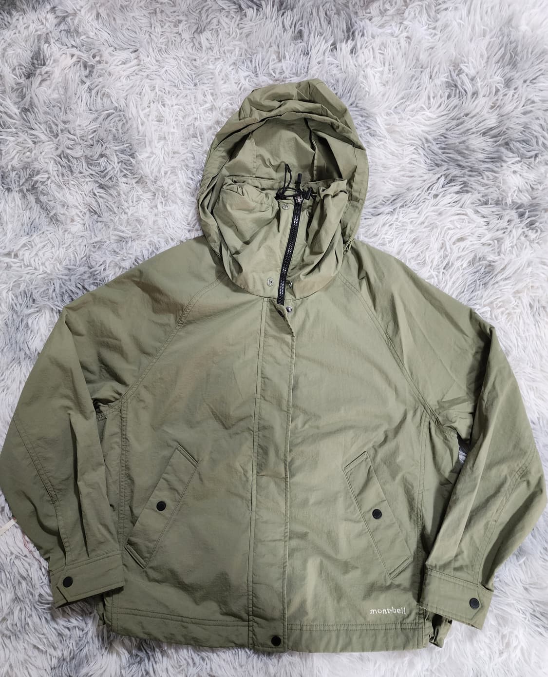 몽벨 고프코어 후드 바람막이 자켓 카키 상품이미지1
